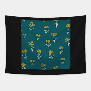 Mustard Field Flowers Tapestry