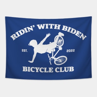 Ridin with Biden Bicycle Club // Funny Biden Bike Fall Tapestry