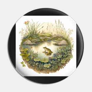 Watercolor Frog Pond Pin