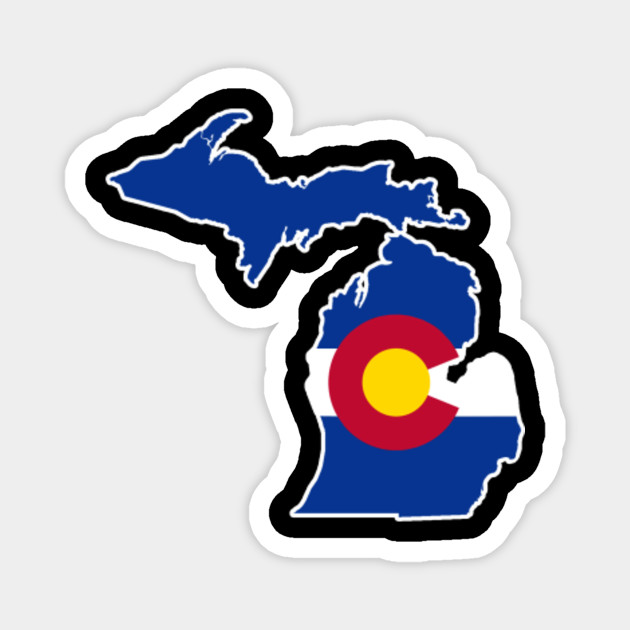 Michigan Outline Colorado Funny Michigan Outline Colorado Flag Magnet Teepublic