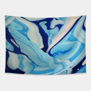 Blue Swirl Paint Tapestry