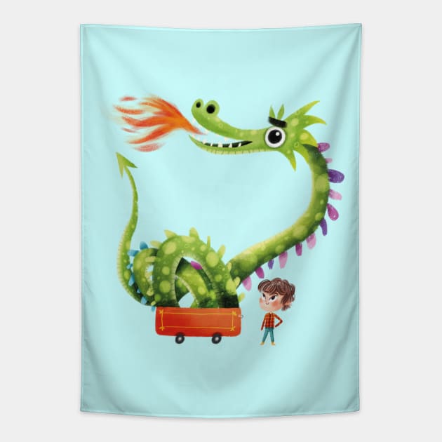 Dragon wagon Tapestry by Geeksarecool