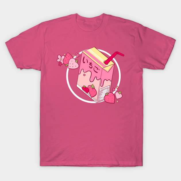 Strawberry milk illustration - Strawberry Milk - T-Shirt