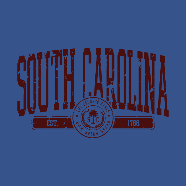 South Carolina Vintage Distressed Palmetto State by FireflyCreative