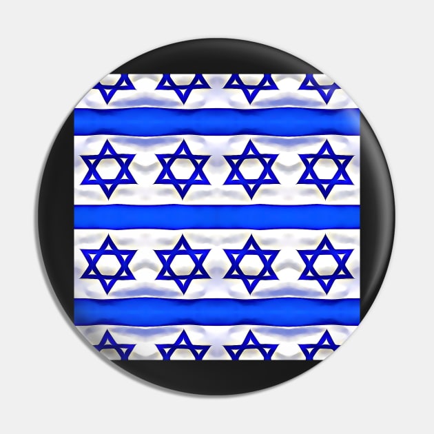 Star of David Israeli Flag Pattern Number 1 Pin by BubbleMench