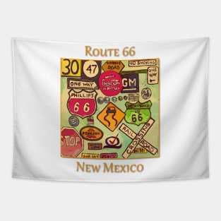 Signs from the historic Route 66 Tapestry