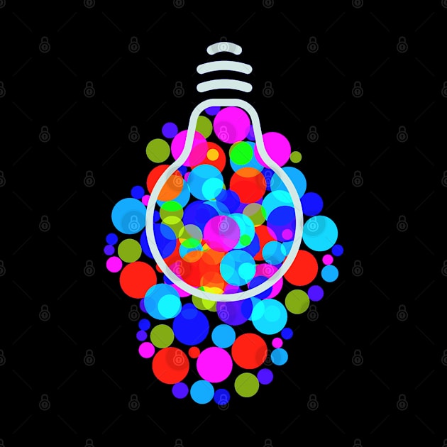 Colorful Light Bulb with Vibrant Baubles by Lighttera