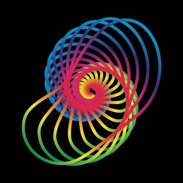 abstract multicolor spiral snail in black by desingmari