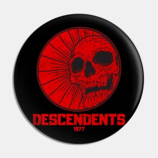 skull red descendents 1977 Pin