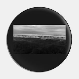 Black and White Fog over the Hills Pin