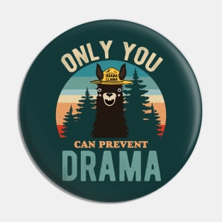 The Original Only You Can Prevent Llama Dramam Sunset Bear Smokey Parody Pin