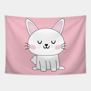 Cute White Bunny Tapestry