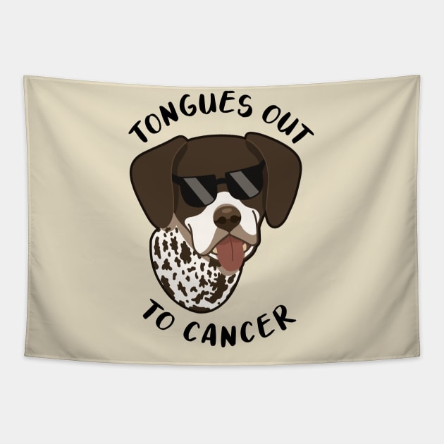 Wyatt - Tongues out to Cancer (light version) Tapestry by WYATT THE GSP