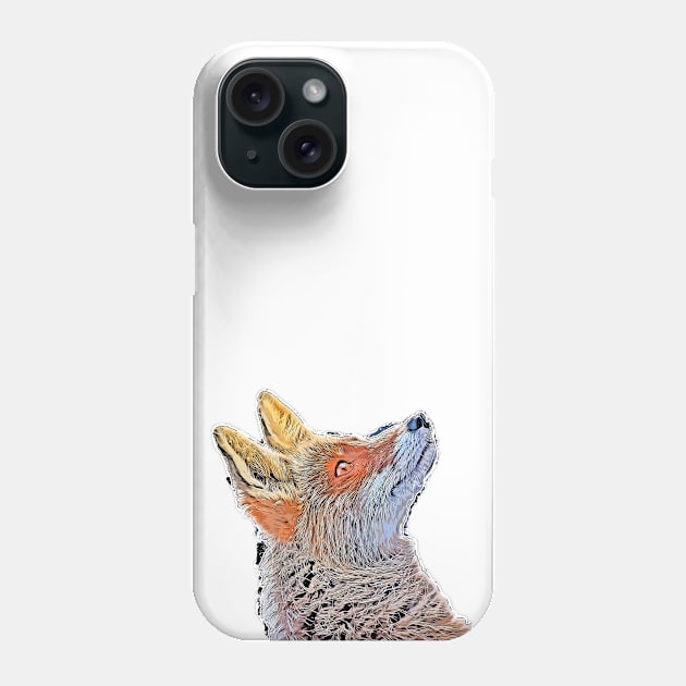 Fox cartoon art #fox Phone Case by JBJart