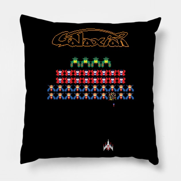 Galaxian - 8 bit game Pillow by Blackbones