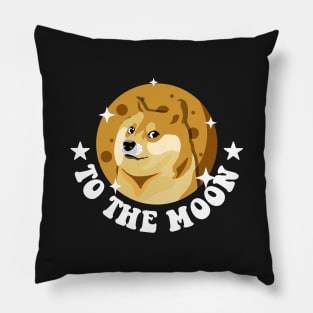Funny Dogecoin To The Moon Pillow
