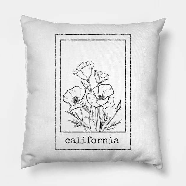 California Poppy Pillow by Lukeh Designs