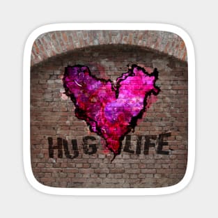 Hug Life - Pink Graffiti Magnet