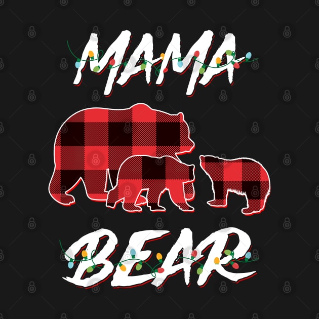 Mama Bear Red Plaid Christmas Pajama Matching Family Gift by intelus