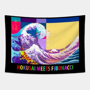 Hokusai Meets Fibonacci, Pop Art Style Tapestry