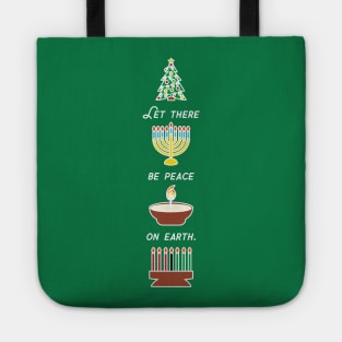 Peace on Earth Multicultural Holiday Diversity Symbols Tote