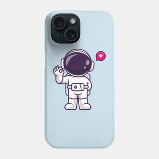 Cute Astronaut With Ok Sign Hand Cartoon Phone Case