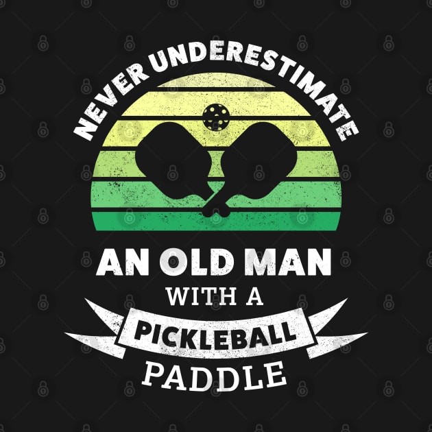 Old man with a Pickleball Paddle (Gift) by qwertydesigns