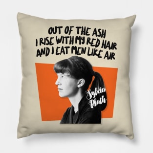 Sylvia Plath Quote - Retro Typographic Poem Artwork Pillow