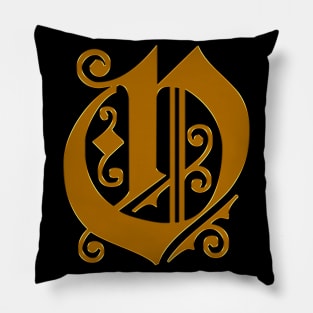 Golden Letter O Pillow