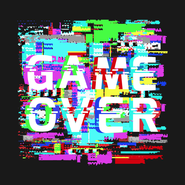 Game Over on glitch effect pixel noise by Auny91