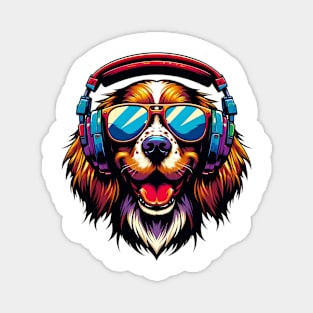 Field Spaniel Smiling DJ with Harmonious Beats Magnet