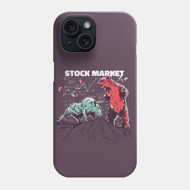 Stock Market Bear Vs. Bull Phone Case by M n' Emz Studio