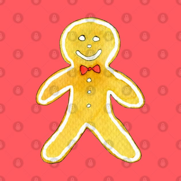 Watercolor Gingerbread Man by atangledkite