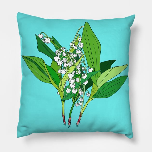 Lilly of the Valley Pillow by lamaisondulapino