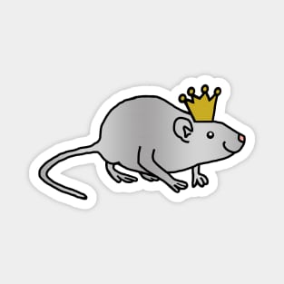 Metal Rat wearing a Gold Crown Magnet