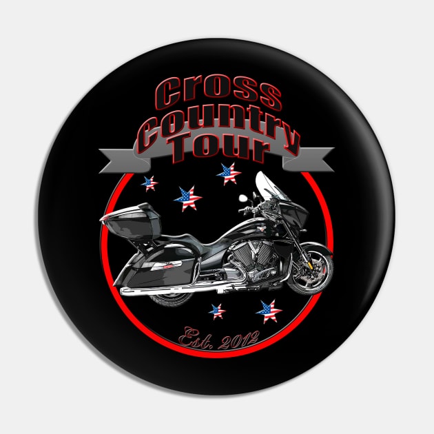 Cross Country Tour U.S.A. Star Motorcycle Pin by DroolingBullyKustoms