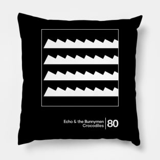 Crocodiles - Echo & The Bunnymen / Minimal Graphic Design Tribute Pillow