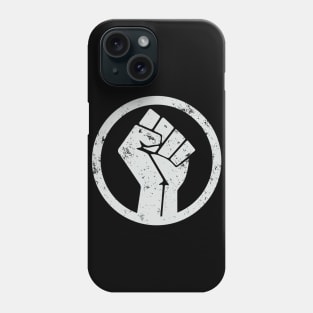 BLACK POWER FIST, WHITE PRINT Phone Case