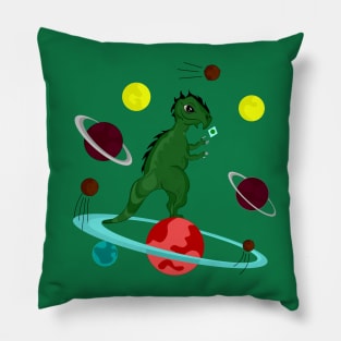 Dinosaur in Space Pillow