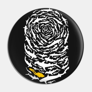 Shark Run (White) Pin