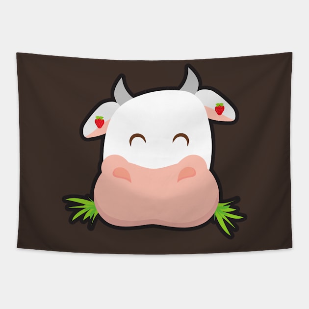 Strawberry Cow Pillow Pet Tapestry by artkilita