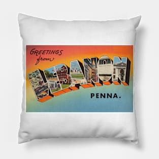 Greetings from Lebanon Pennsylvania - Vintage Large Letter Postcard Pillow