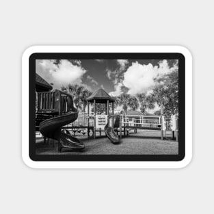 Empty Playground Dramatic Black and White Magnet