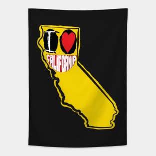 I Love California Smiling Happy Face Tapestry