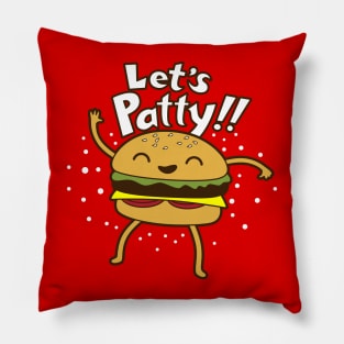 Funny Kawaii Burger Pun Party Cartoon Gift for Burger Lovers Pillow