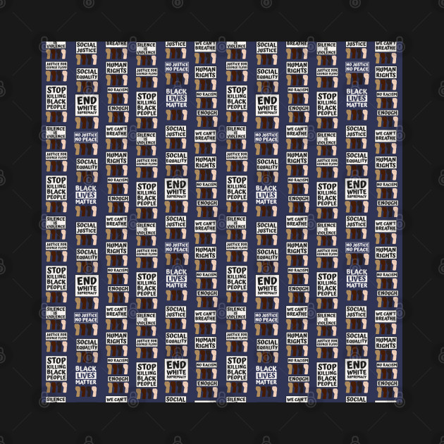 Protest Pattern On Navy Blue Backdrop by okpinsArtDesign