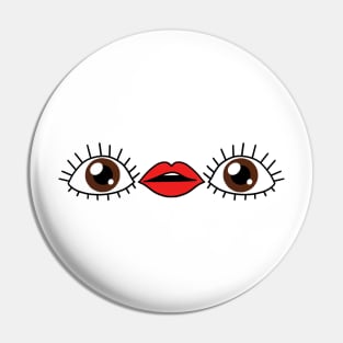 Eye Mouth Eye Emoji Pin