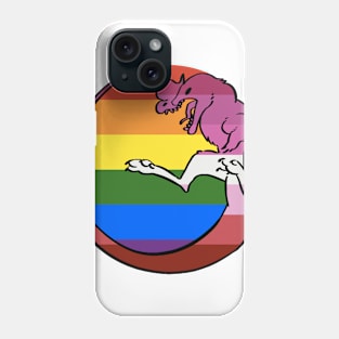 Gay / Lesbian Pride Dilophosaurus Black Outline Phone Case