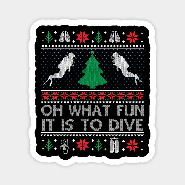 Funny Scuba Diving Diver Ugly Christmas Xmas Gifts Magnet by mrsmitful01