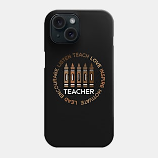 Black History Teacher Teach Love African American Men Women Phone Case